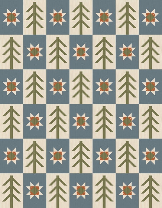 Stargrove Throw Quilt Kit with fabric