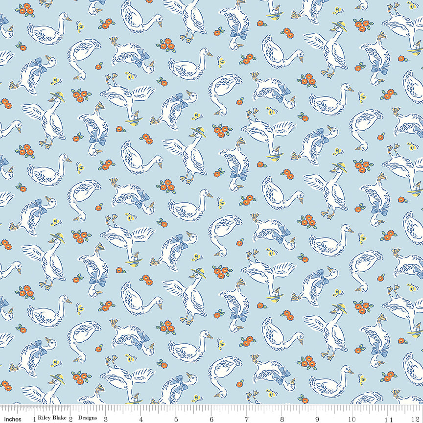 Traditional 30's Geese Blue