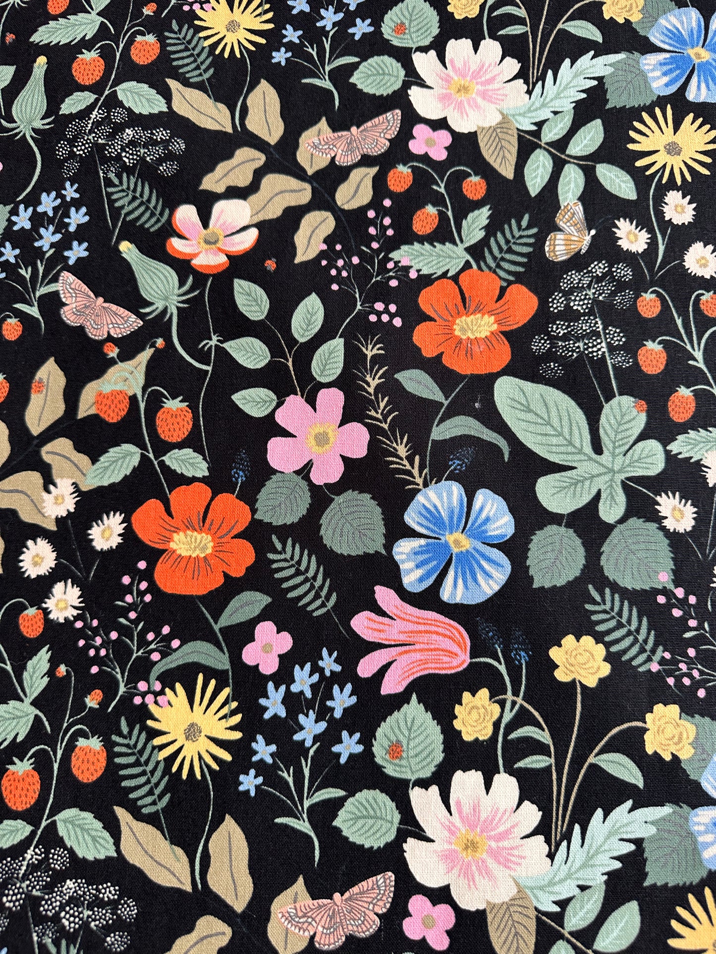Strawberry Fields Black Canvas