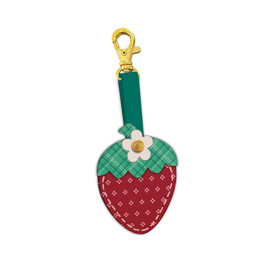 Lori Holt Berry & Sage Leather Strawberry Charm