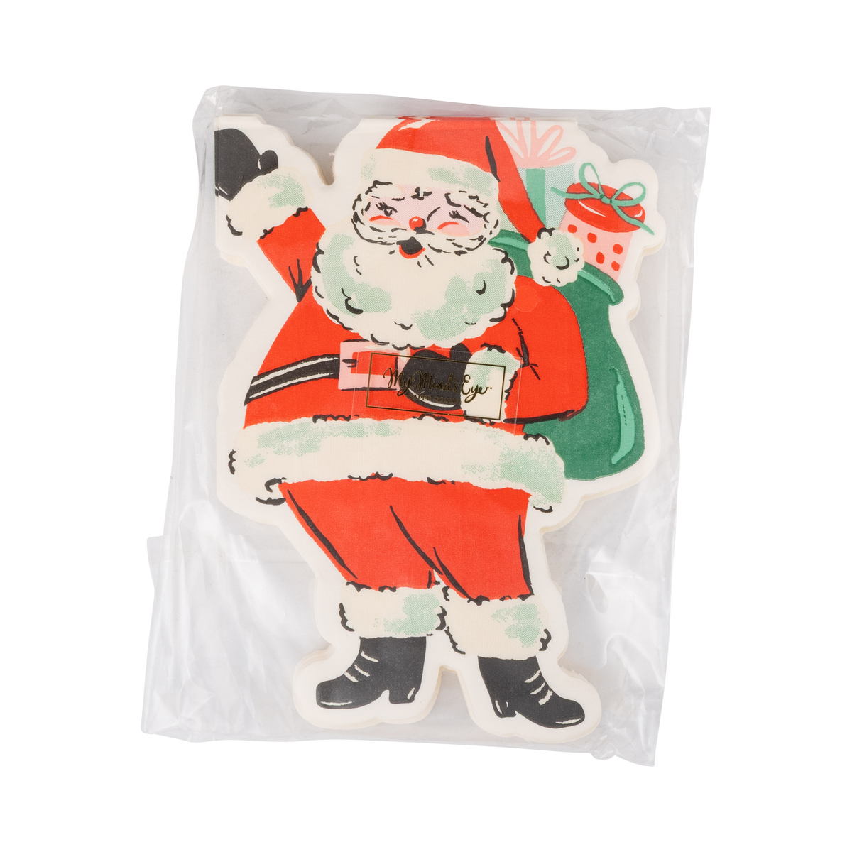 HLY1338 - Vintage Santa Shaped Paper Napkins