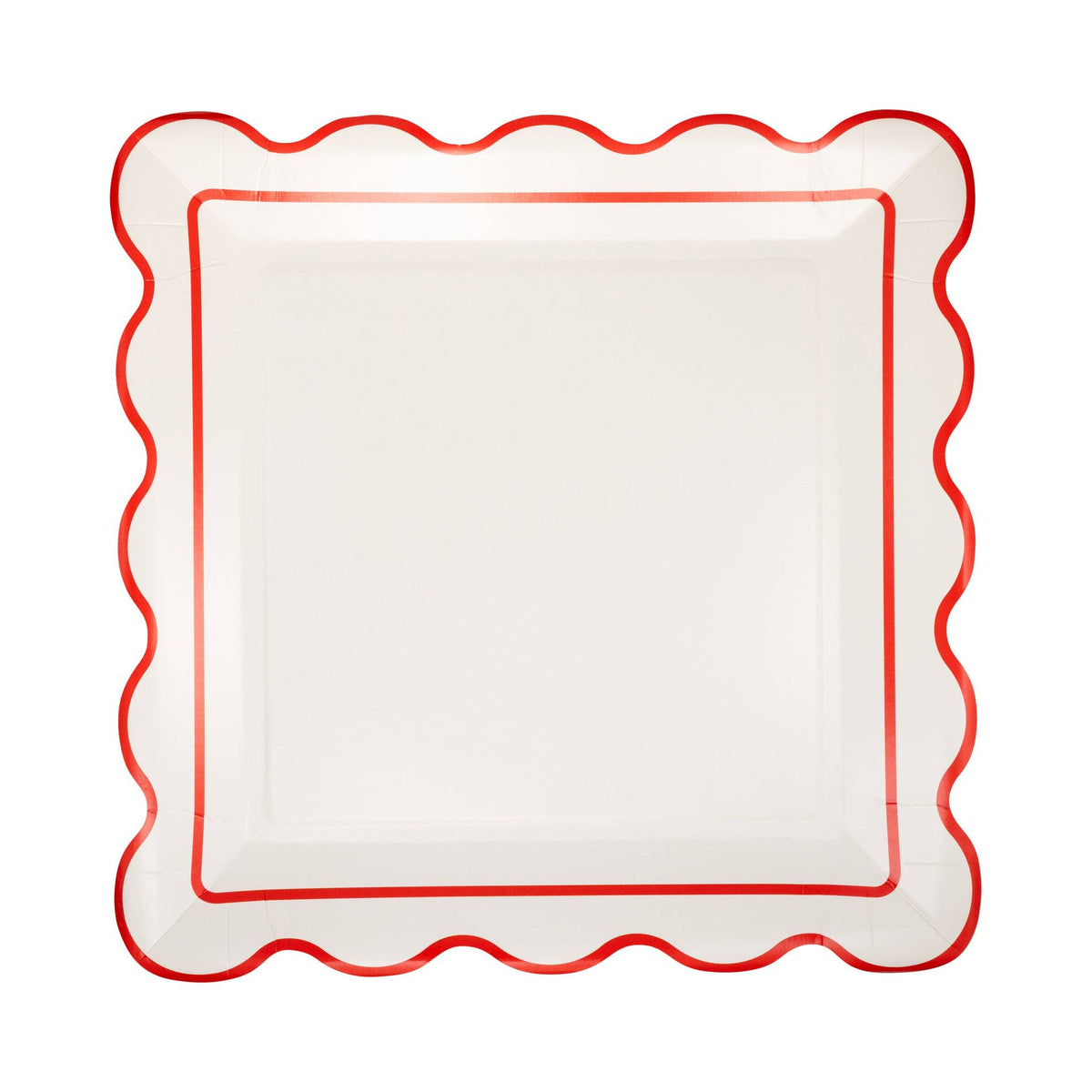 STN1242 - Cream Scalloped Square Plate