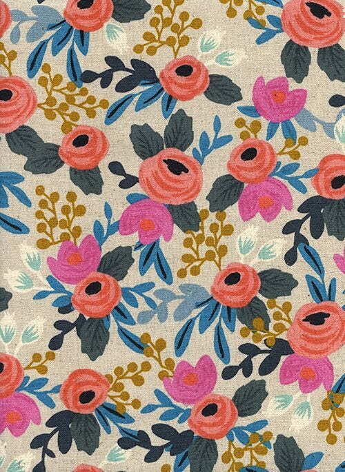 Les Fleurs Rosa Canvas