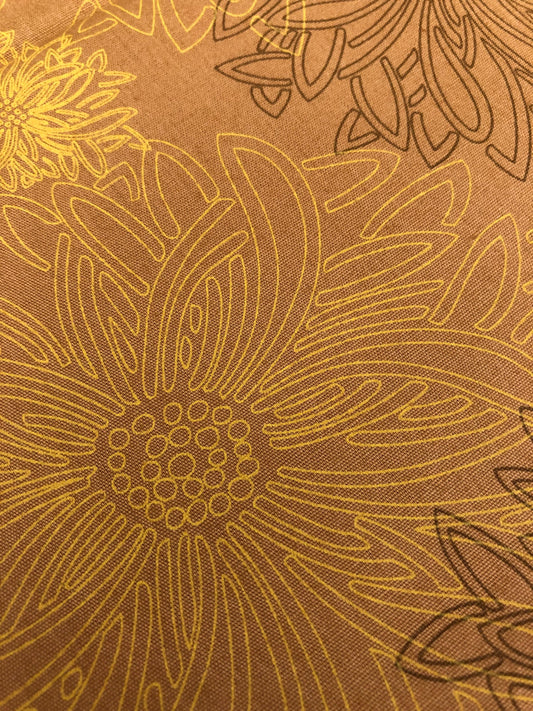 honey-mustard-sunflower-fabric-bonnie-christine-art-gallery-cotton