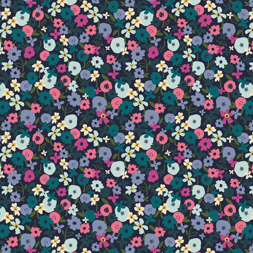Trouvaille TRV-68123 Everblooming Camellias Trouvaille Art Gallery Fabrics Floral Collection quilting cotton dark floral pink floral