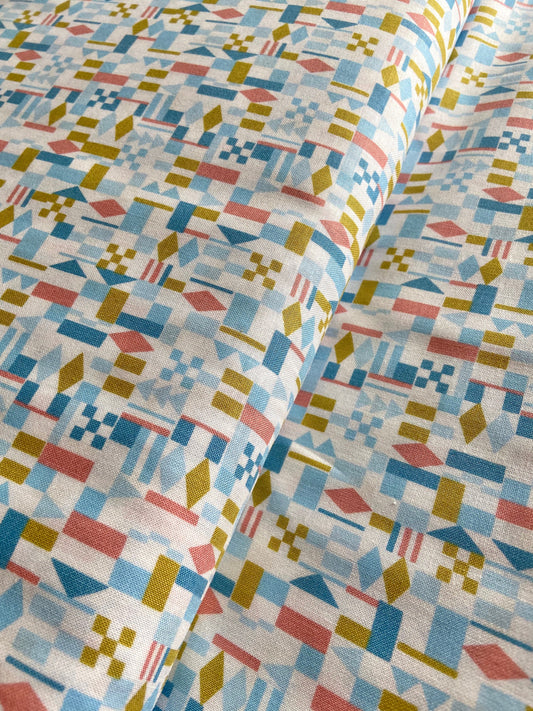 geometric-quilting-cotton-fabric-blue-pink-mustard-figo-rollakan