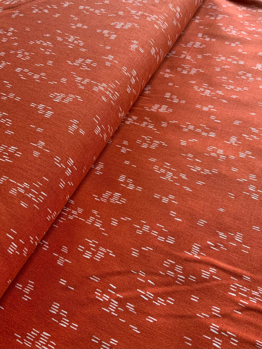 rust-fabric-copper-rust-raining-dashes-geometric-fabric-hj205-ru2-dear-isla-haze-rust-fabric-haze-fabric-by-the-yard-fq-1-2-yd