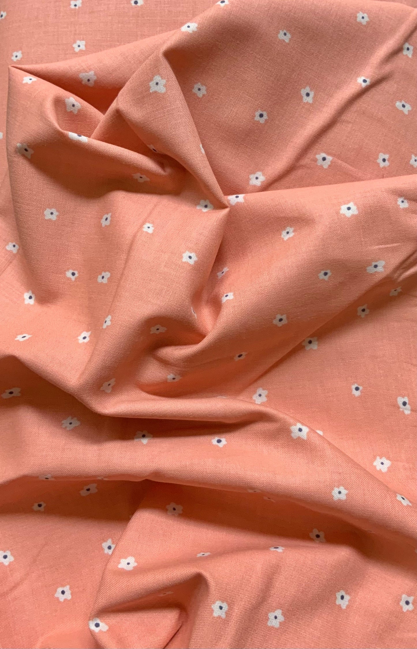 peach-floral-fabric-mini-posies-print-100-cotton