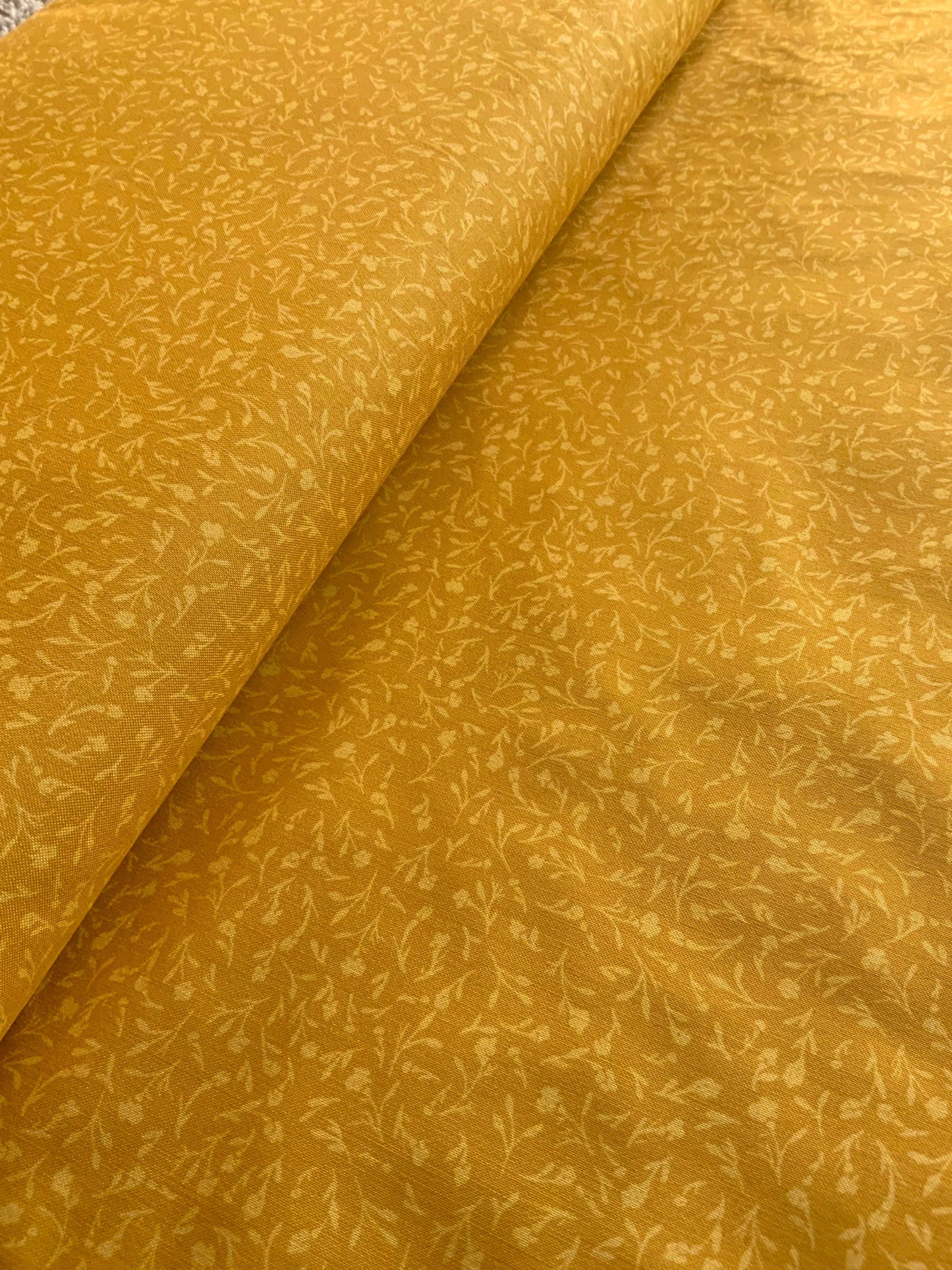 Marigold Floral Quilting Cotton: Light Yellow Wildflower Fabric