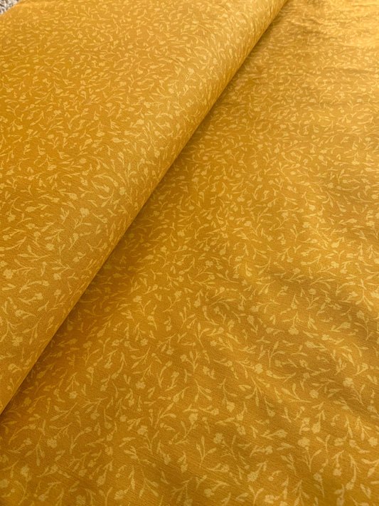 Marigold Floral Quilting Cotton: Light Yellow Wildflower Fabric