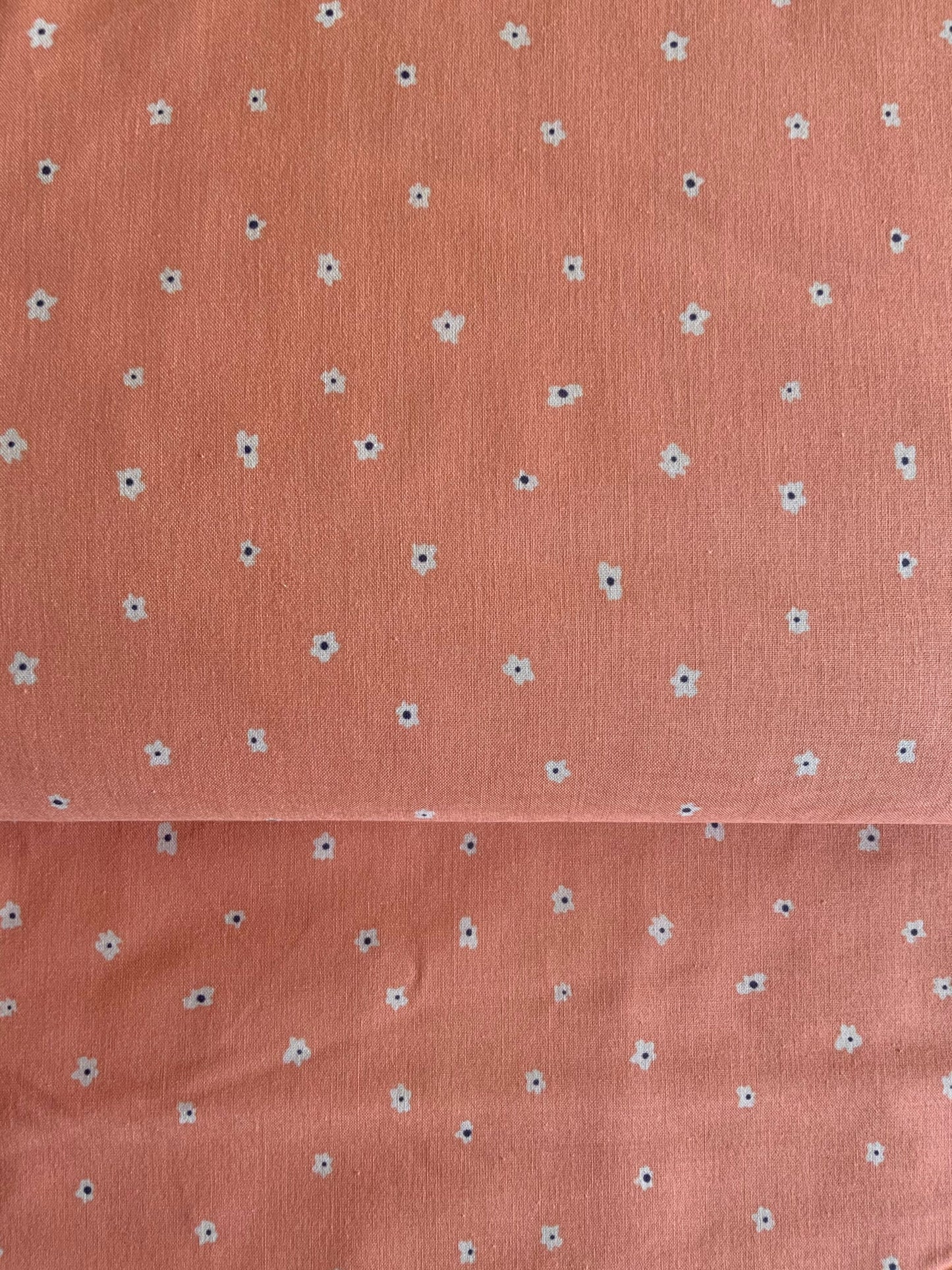 peach-floral-fabric-mini-posies-print-100-cotton