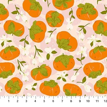 tomato-floral-fabric-orange-summers-end-cotton