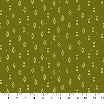 green-floral-cotton-fabric-summers-end-quilting-material