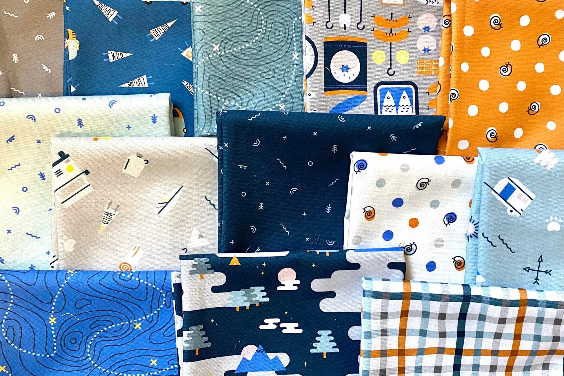 Around the campfire full collection bundle camping bundle quilting cotton bundle quilt bundle quilters bundle road trip patterns
