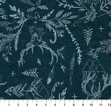 deer-fabric-midnight-woodland-cotton-forest-fable