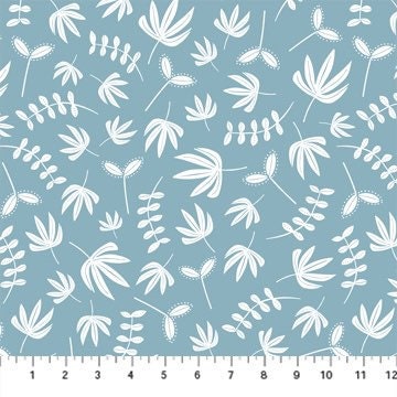 Hand Stitched Blue Floral fabric Figo fabrics 90396-40 Scandinavian floral fabric pale blue floral fabric hand stitched collection