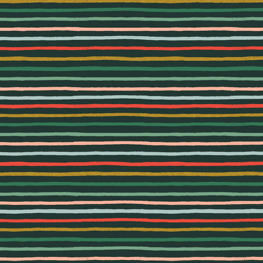 Festive Stripe - Evergreen Metallic