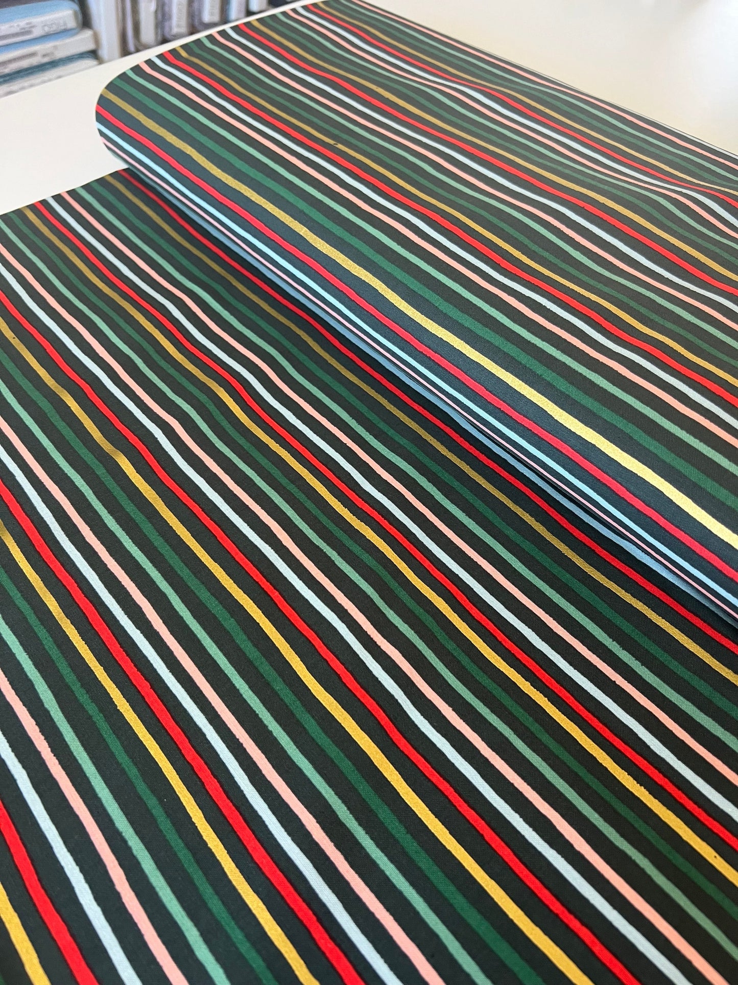 Festive Stripe - Evergreen Metallic