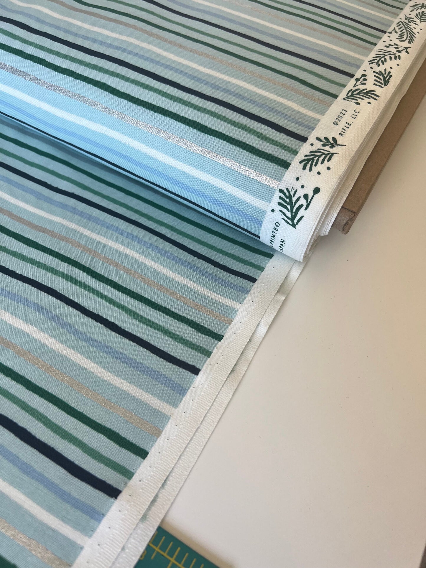 Festive Stripe - Mint Metallic