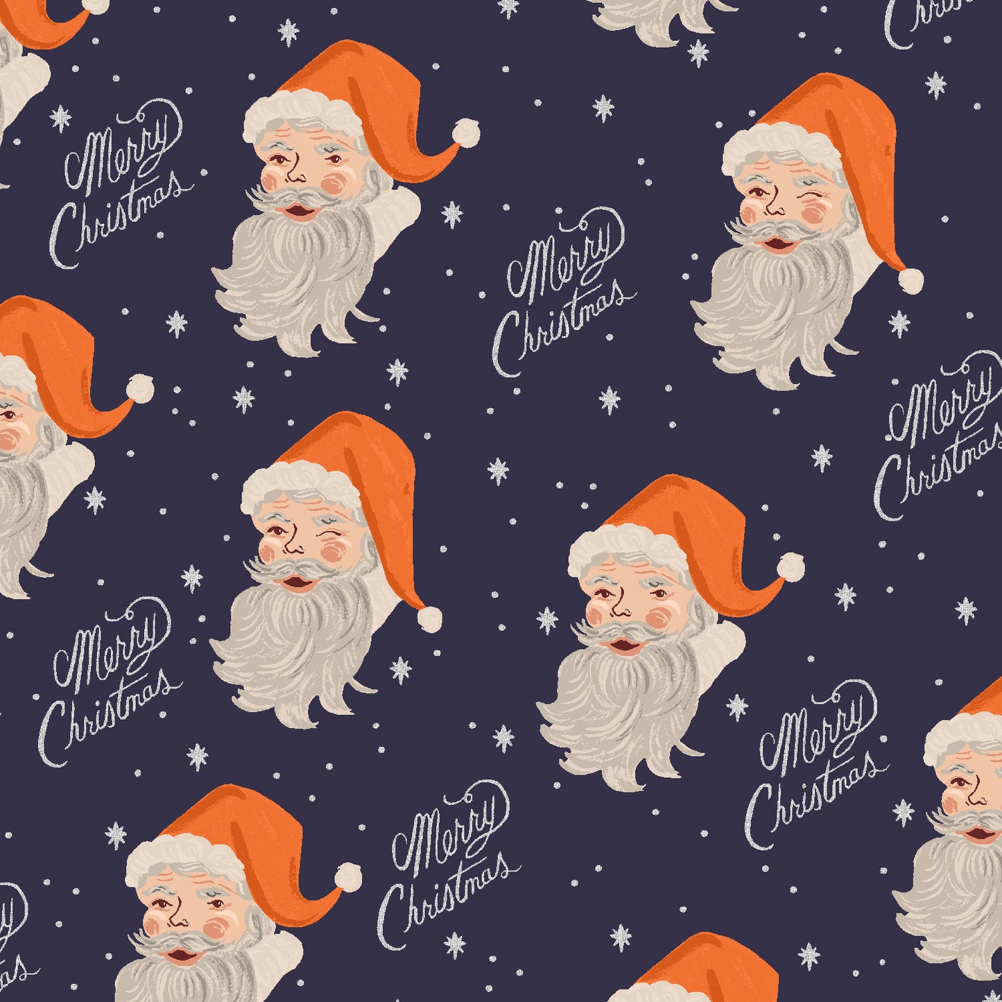 Santas Metallic on Navy