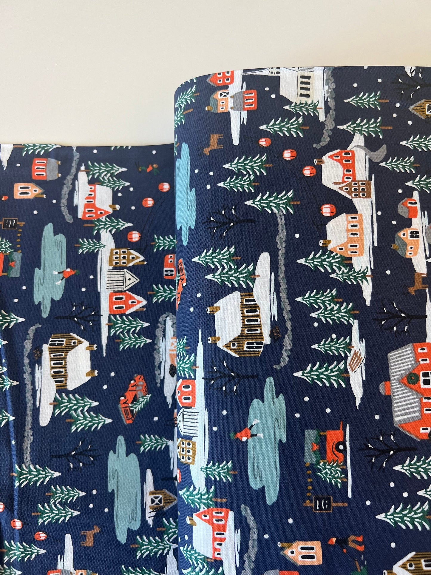 Holiday Village - Navy Metallic