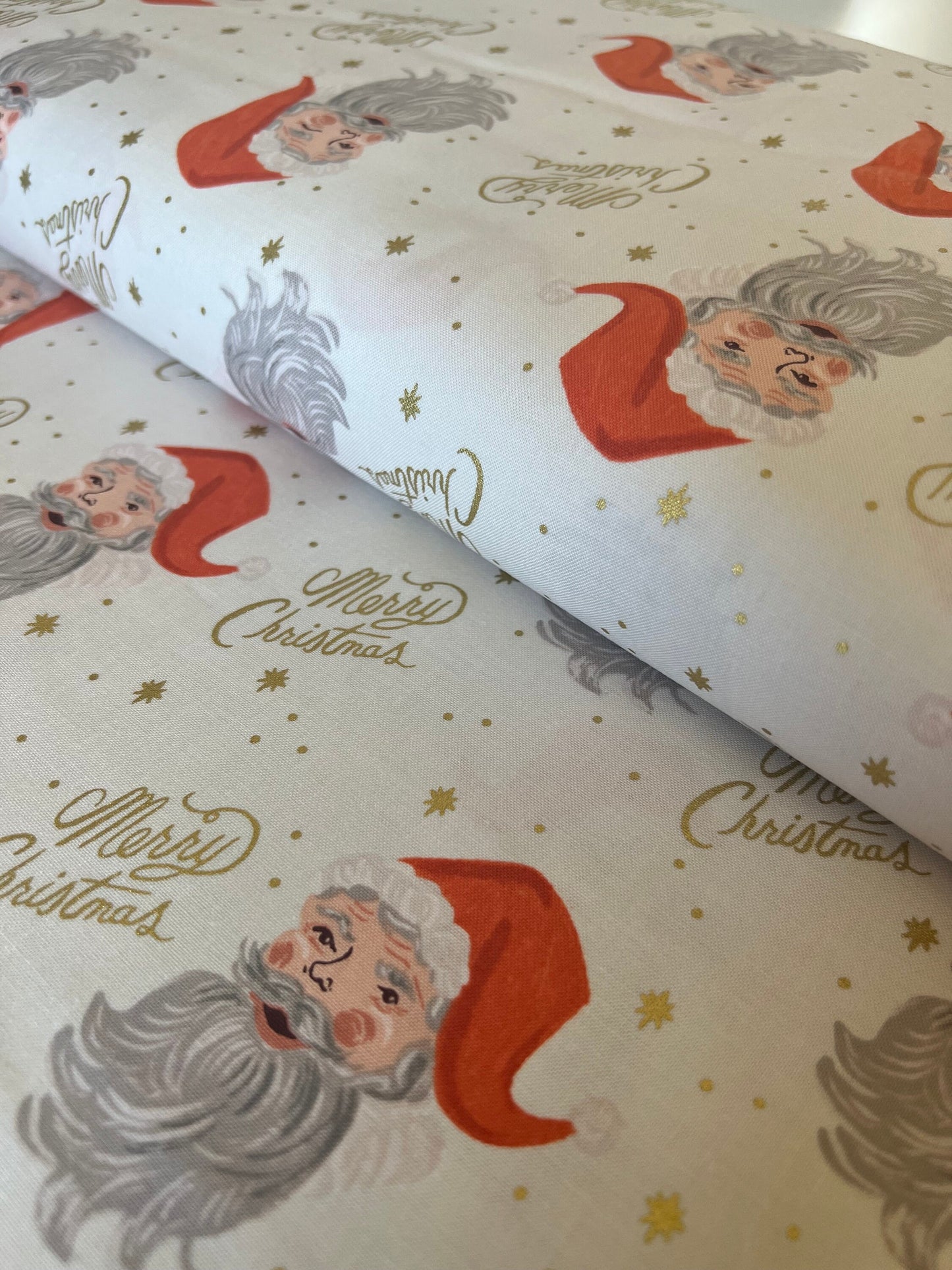 rifle-paper-co-santa-christmas-fabric-cream-metallic-holiday-classics-ii