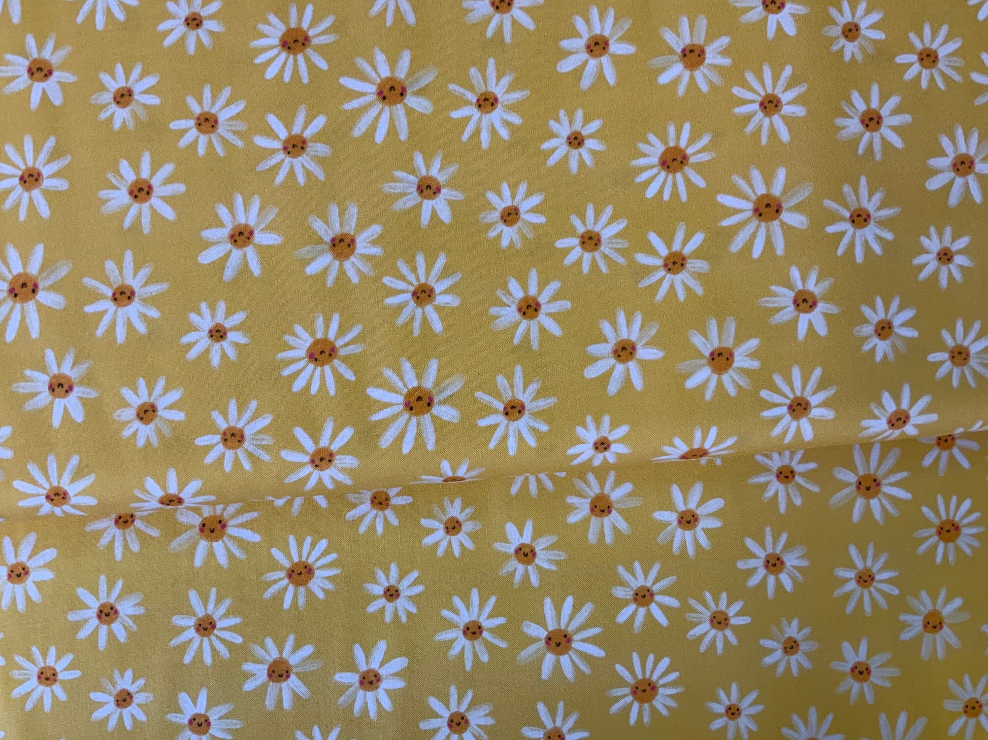 BEE 2312 Dashwood Studios bright spring fabric, happy yellow daisy flower