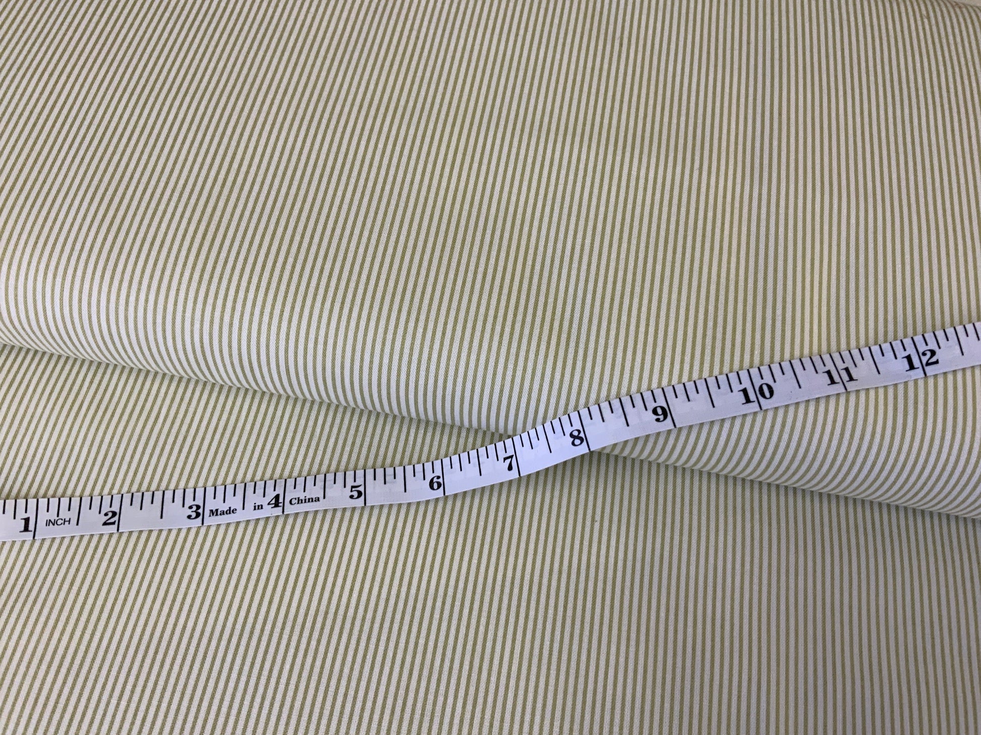 Stripes in sage, fabric by the yard, fat quarter, 1/2 yard FIGO Fabrics cotton Serenity basics 92014-70 white fabric white and green stripes