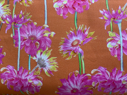 Pink Gerbers on orange