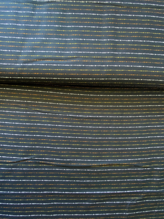striped-dots-cotton-fabric-dark-blue-orange-yellow-quilting-cotton