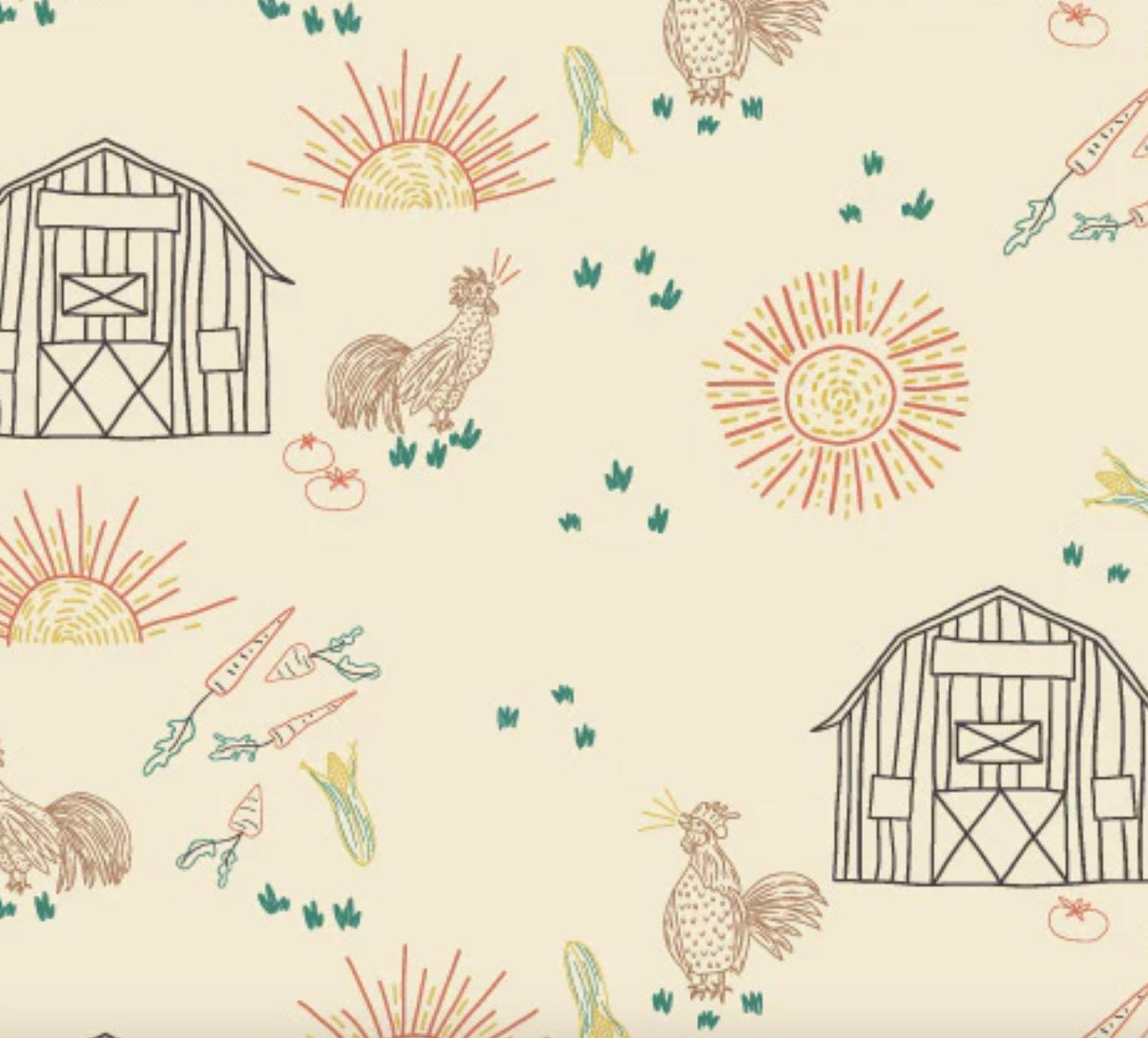 chicken-scratch-ph0264-farm-day-fabric-barn-fabric-chicken-scratch-fabric-sunshine-farming-gardening-fall-fun-fabric-spring-fabric