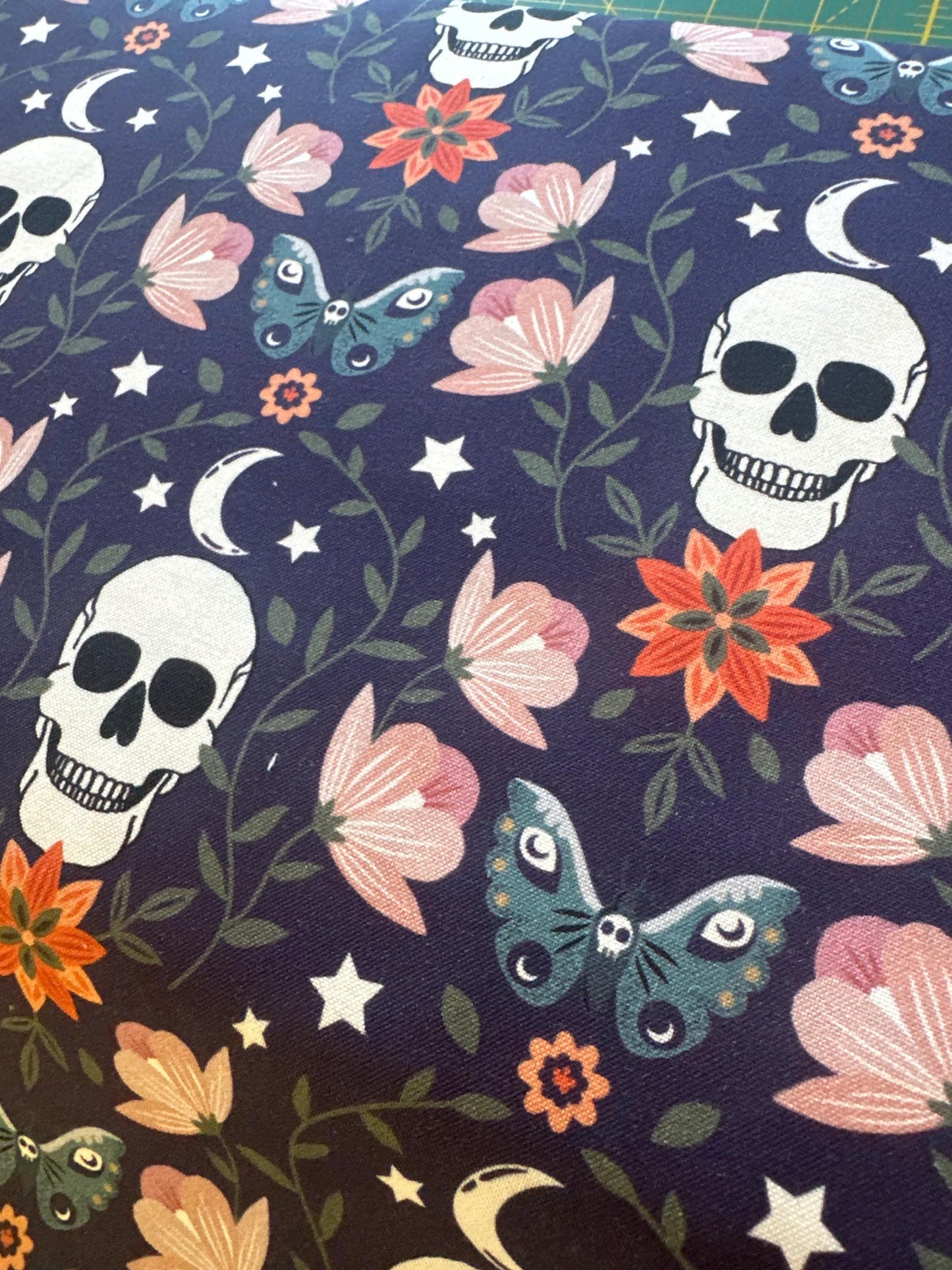 halloween-skulls-cotton-fabric-purple-floral-spiderweb-print