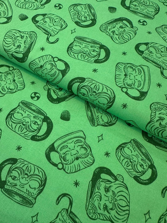 green-santa-mugs-fabric-kitschmas-holiday-cotton