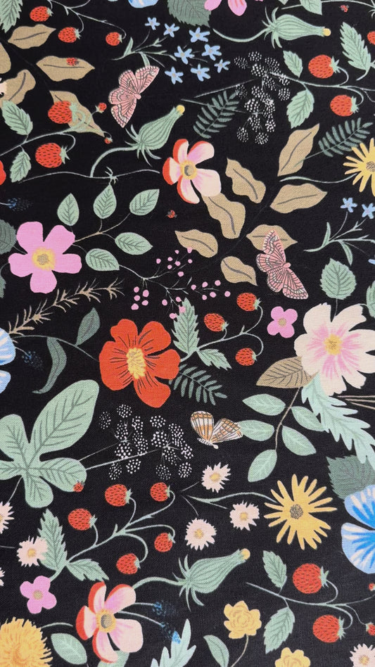 Strawberry Fields Black Canvas