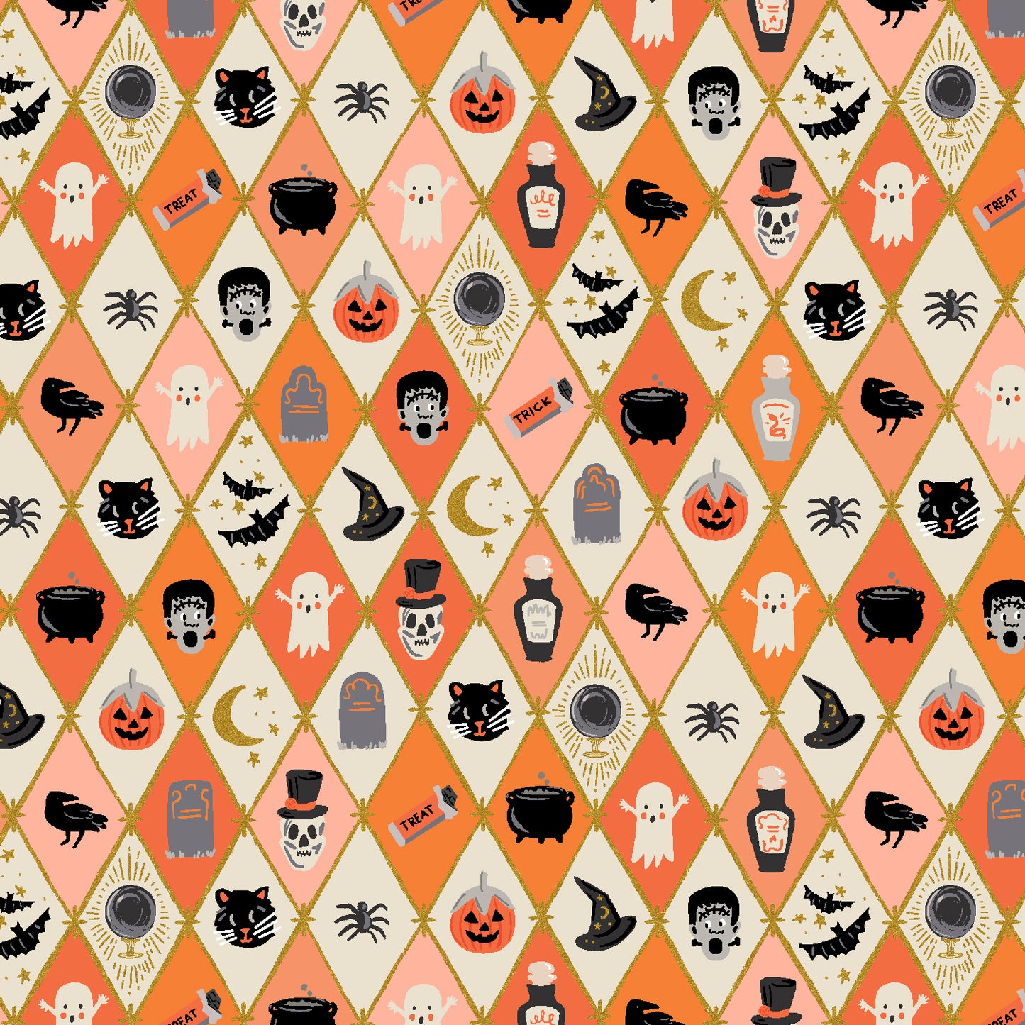 Halloween Argyle Orange