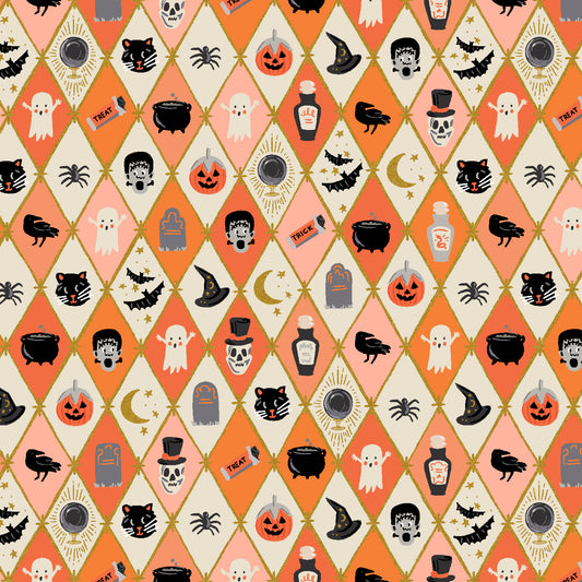 Halloween Argyle Orange