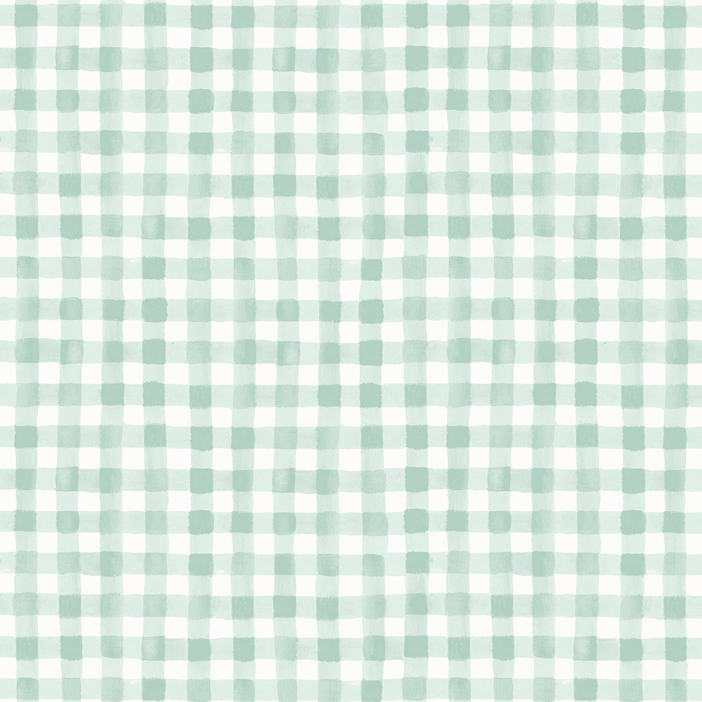 Painted Gingham Mint Green