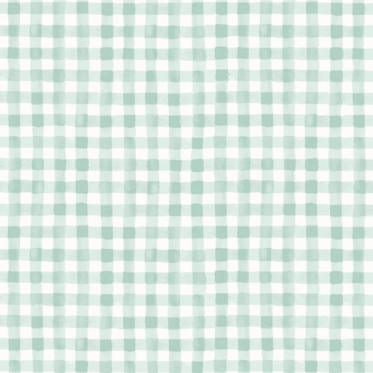 Painted Gingham Mint Green