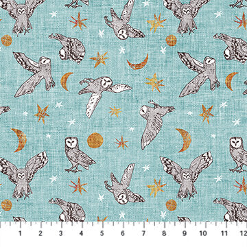Forest Fable Wild Owls Turquoise