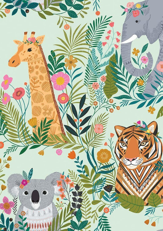 Our planet Jungle Animals on Teal